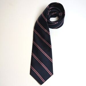 LIBERTY OF LONDON Blue, Burgundy And Pink Stripe Silk Tie. EUC